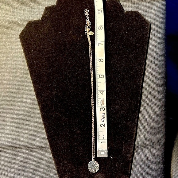 Baked Beads Silver Necklace with double sided medallion - Picture 4 of 5